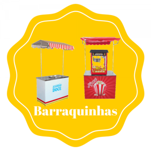 Barraquinhas de pipoca e algodão doce