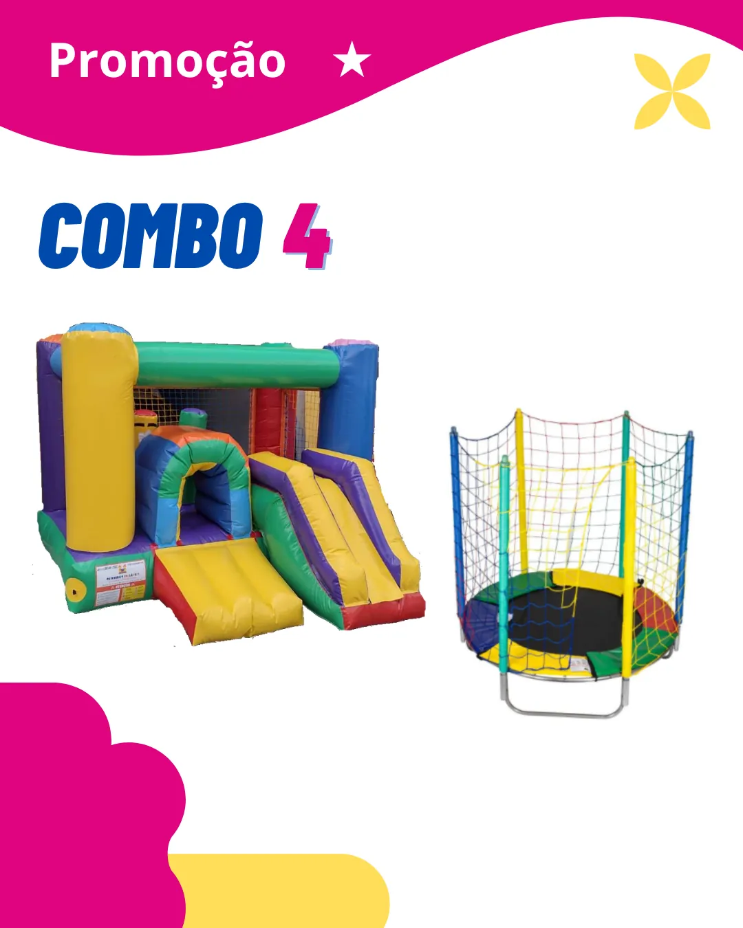 Combo 4 com Cubo Multi Atividades e Cama Elástica 1,5 m
